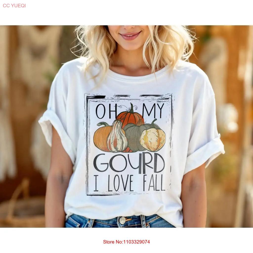 Oh My Gourd I Love Fall T Shirt Funny Pumpkin Autumn for Lovers A444 vintage Washed homme Breathable Comfortable fashion