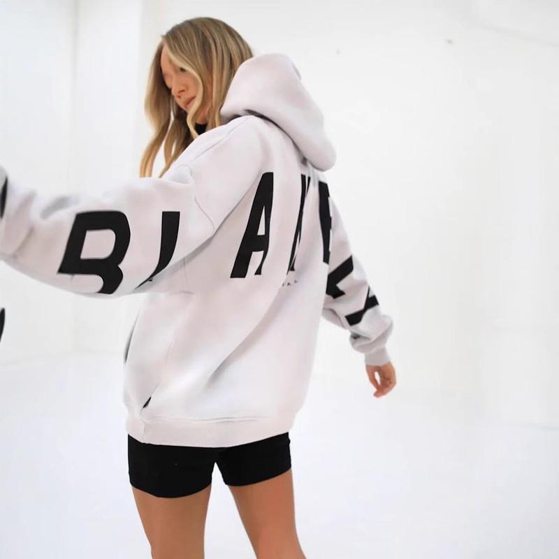Streetwear Hoodie For Women Thick Polyester With Letter Graphic Fall 2023