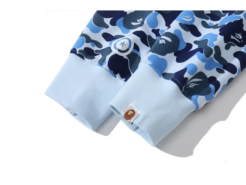 Double Hood Japanese Shark Camo Sweatshirt for Couples