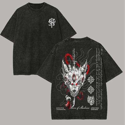 T-shirts Lavés Vintage Chainsaw Man Anime T-shirt pour Homme Harajuku Oversize Coton Mode Streetwear Hauts