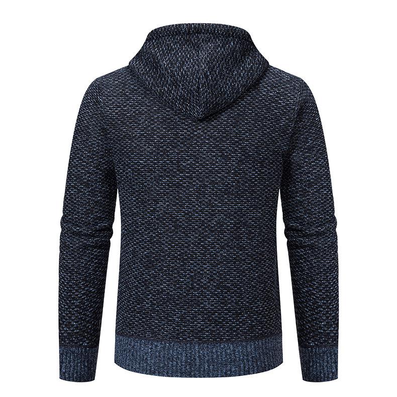Youth Men's Hooded Knit Cardigan – Casual, Versatile Autumn/Winter Sweater Coat