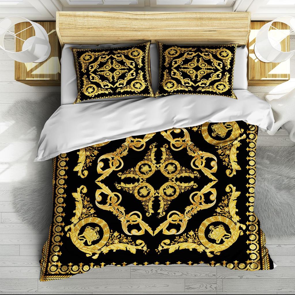 3D Digital Printing Three-Piece Quilt Cover Bed Sheet Kit