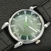 VINTAGE HAND-WINDING SWISS MENS REFURBISHED GREEN COLOR DIAL WATCH a700897-5 R205a-a700897