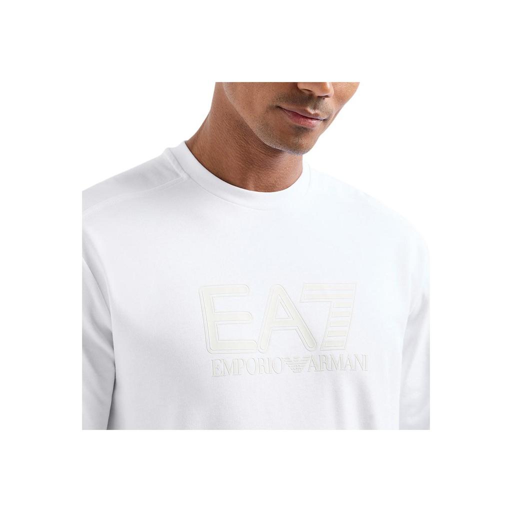 Emporio Armani EA7 FW24 Letter Number Logo Print Crew Neck Long Sleeve Sweatshirt Men sweatshirt White 6DPM60-PJVRZ-1100