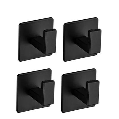 1-4pcs Black Strong Adhesive Wall Hooks Stickers Clothes Hangers Bathrobe Hooks Kitchen and Bathroom Towel Hooks Brackets