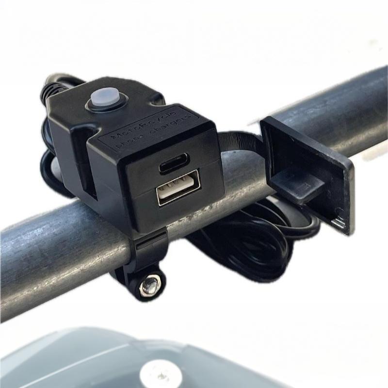 Waterproof Dual USB Charger for Motorcycle Electric Bike Scooter Quick Charge Adapter for Outdoor Riding