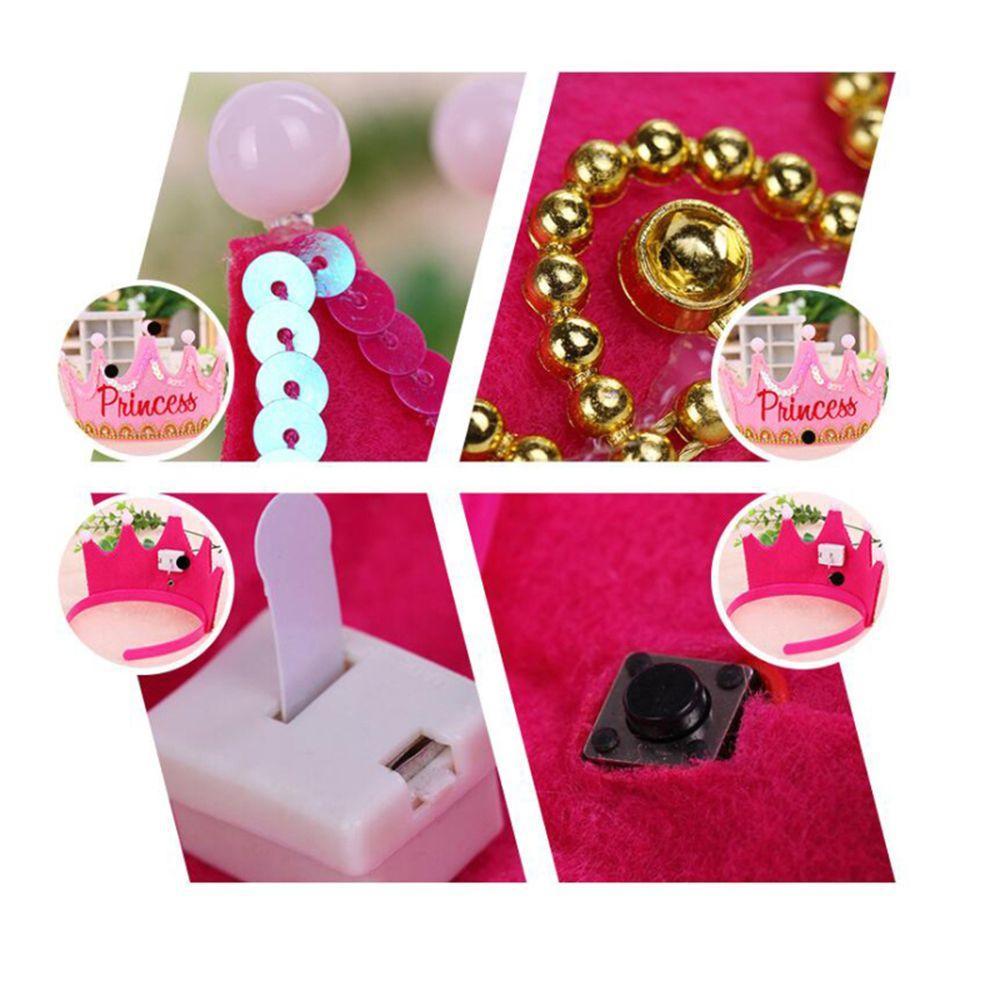Fashion Prince Princess Kids Adult Favors Crown LED Light Birthday Hat Hair Band