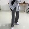 Men Suit Pants Wide Leg Comfortable Fit Straight-Leg Formal Business Style Side Pockets Button Zipper Closure Single Color Work Office Trou
