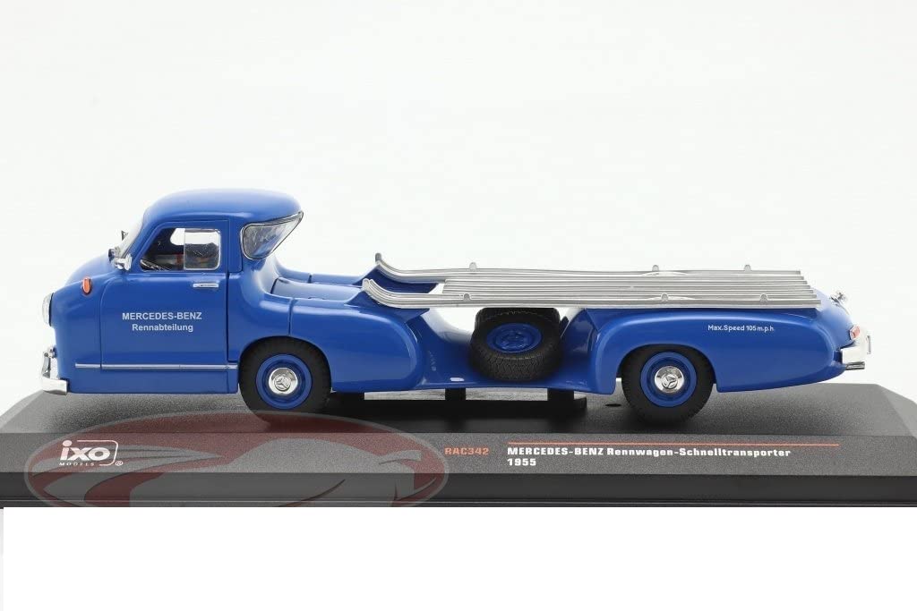 Ixo Mini Car Mercedes Benz Racing Car Transporter 1955 Blaues Wunder 1/43