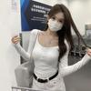 Pure Desire Spice Girl Tight U-neck Long-sleeved T-shirt Women's Autumn and Winter New Inner Cover, Slim and Thin Short Top