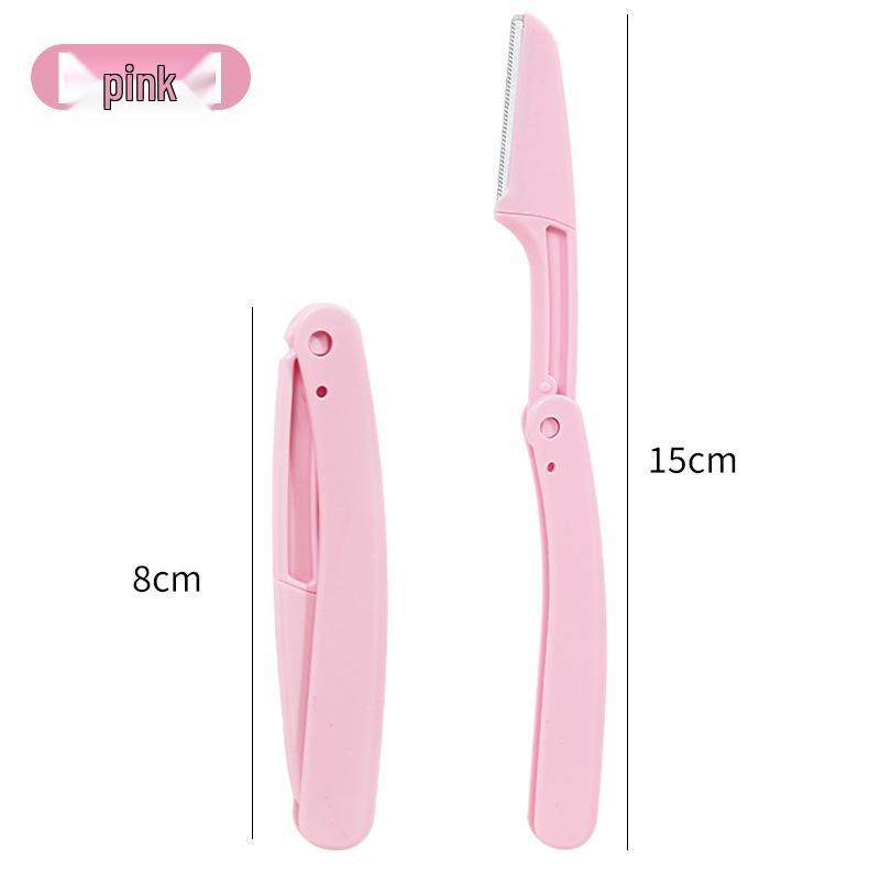 Unisex Folding Eyebrow Trimmer Set: Safe and Beginner-Friendly for Men and Women розовый