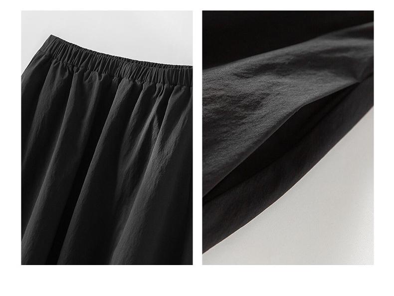 Rong Tai Women's Spring 2026 A-Line Cotton Skirt - Breathable Elastic Waist with Large Hem