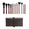 15-Piece Professional Makeup Brush Set With Natural Wool Bristles Wooden Handle Powder Contouring Blending