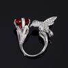 New Color Red Corundum Ring For Women High Quality Imitation Santa Maria Hummingbird Ring Party Wedding Jewelry