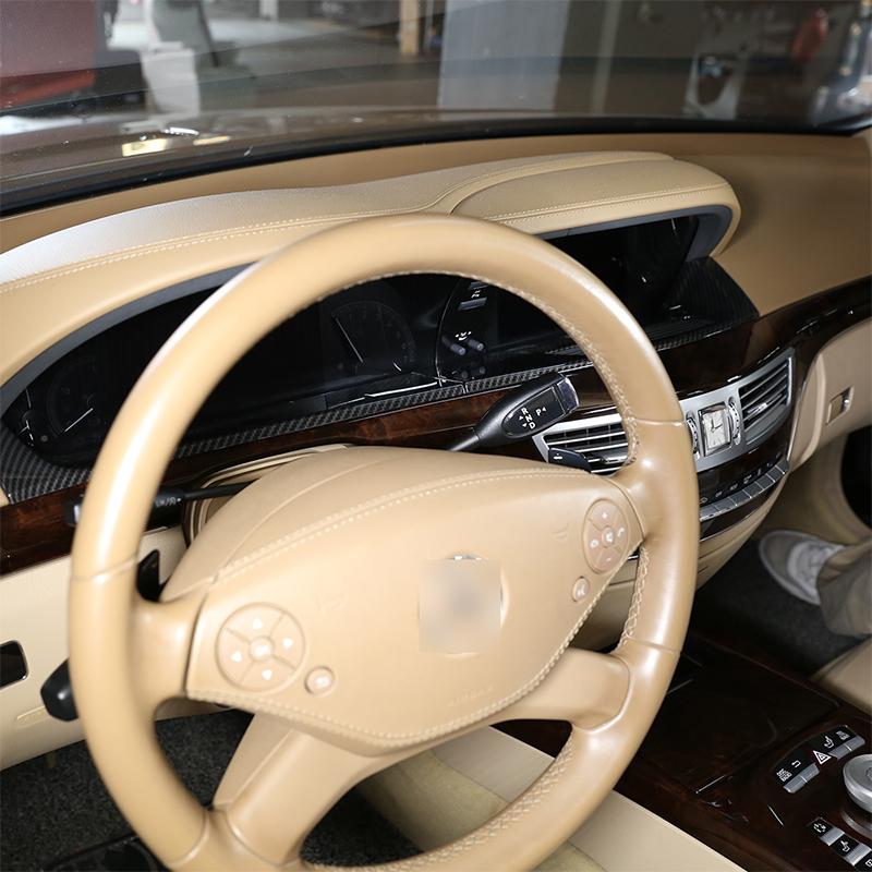 ABS Carbon Fiber Car Dashboard Decoration Panel Cover Trim Sticker For Mercedes Benz S Class W221 2008-2012 Interior Accessories