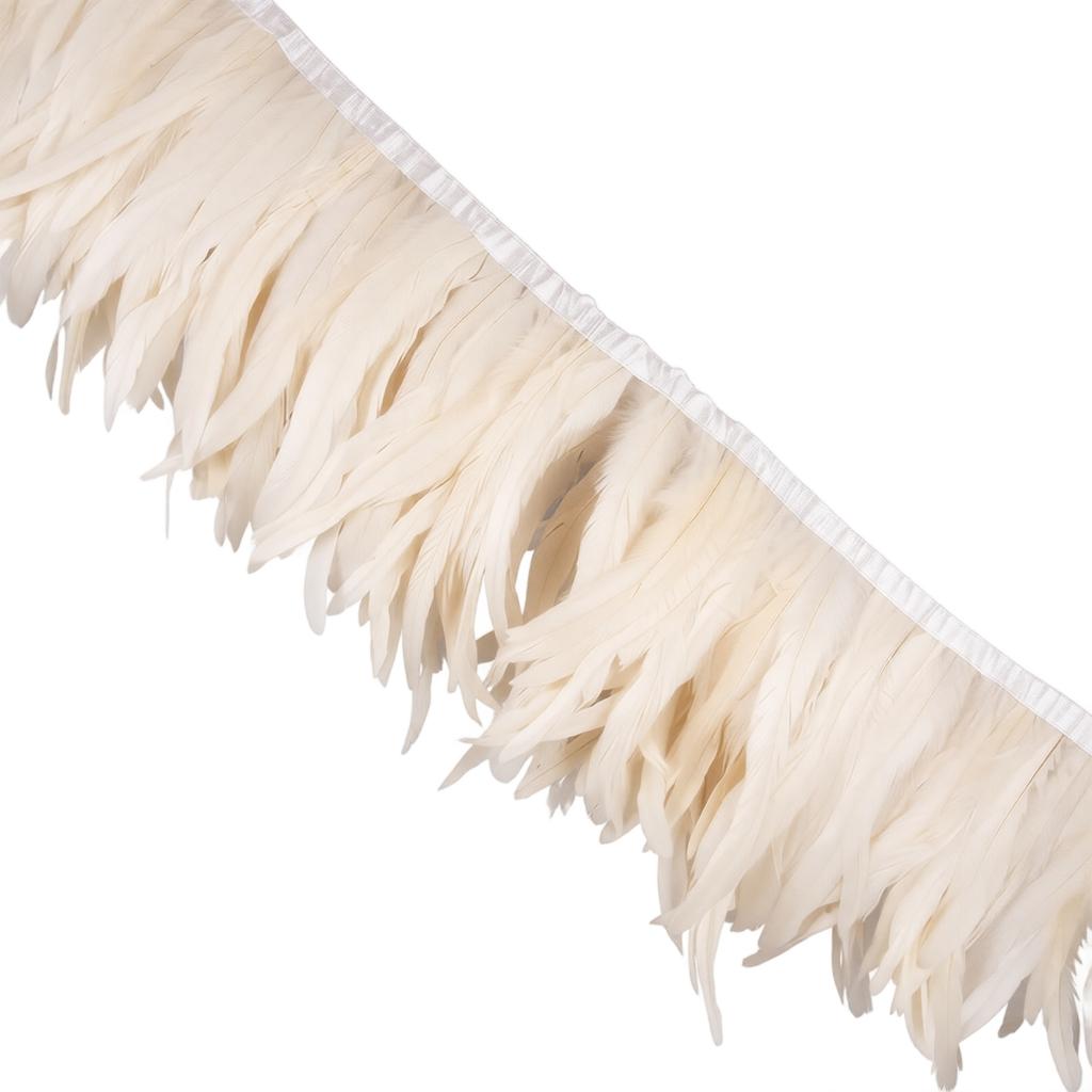 1 Meter Natural Large Feather Trim for Down Jackets, Shawls and Party Decorations