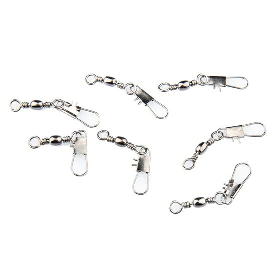 MUQZI Sportzubehör, 10 Stück Angel-Kugellager-Rollwirbel mit Interlock Snap Tackle-Anschlüssen