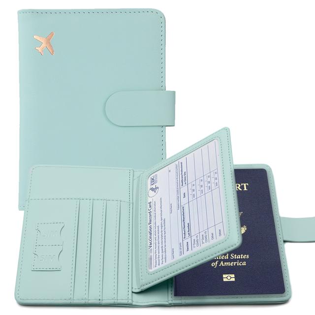Passport Cover PU Leather Man Women Travel Passport Holder With Credit Card Holder Case Wallet Protector Cover Case