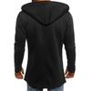 Men Splicing Hooded Solid Trench Coat Jacket Cardigan Long Sleeve Outwear Blouse
