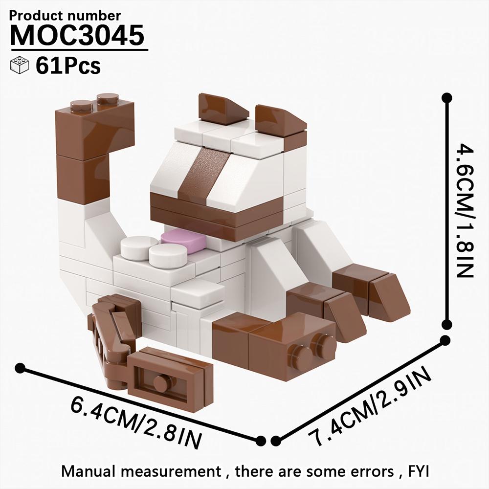 MOOXI Animal Series 62Pcs MOC Bricks Cat Figires DIY Building Blocks Kids Education Toys For Children Birthday Gift MOC3042-3045