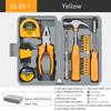24 In 1 Multifunctional Home Repair Hand Tool Set Pliers Tape Measure Hammer Wrench Screwdriver Pink Hardware With Toolbox