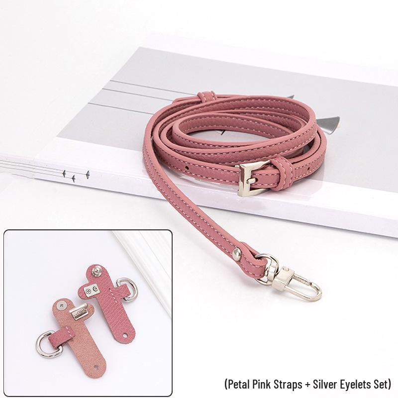 Longxiang Genuine Leather Mini Dumpling Bag with Wide Strap and No-Punch Buckle