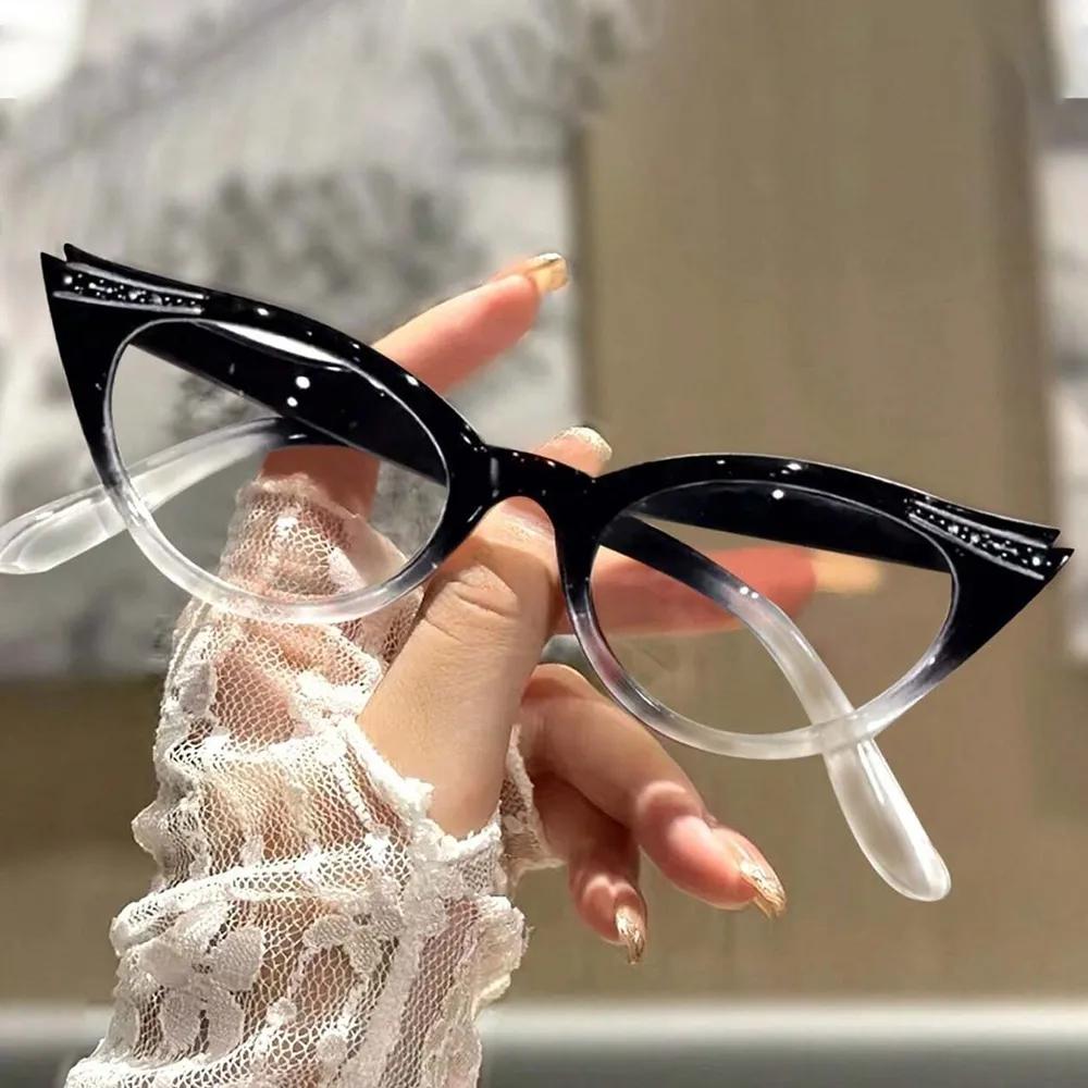 Mode Damen Cat Eye Lesebrille Neue Trendy Blau Licht Blockieren Weitsicht Brillen Rezept Presbyopie Brillen 0 + 1,5