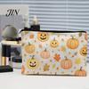 Lightweight Festive Organizer Storage Bag, with Halloween Pattern Print, Smooth Zipper Durable Canvas Wear-resistant Case Organizer, Portable