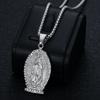 Fashion Stainless Steel Virgin Mary Pendant Necklace for Women Men Gold Plated Clavicle Chain Hip Hop Jewelry
