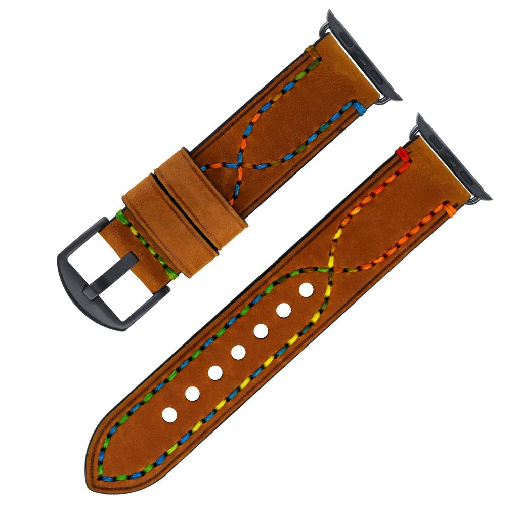 Crazy Horse Cowhide Watch Strap Is Suitable for Apple Genuine Leather Strap S8 7 6iwatch Handmade Strap.