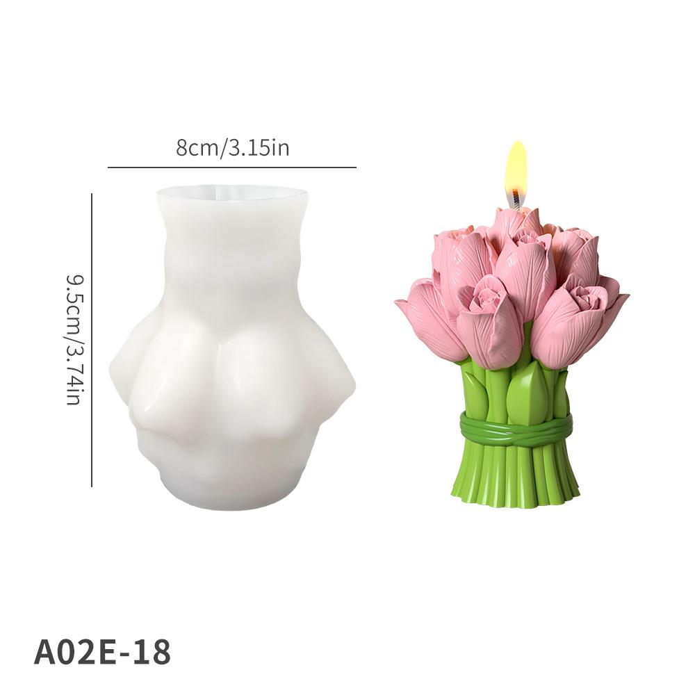 

Подарок на День святого Валентина Букет тюльпанов Силиконовая форма DIY Цветы Формы для ароматических свечей Материалы для изготовления мыла ручной работы