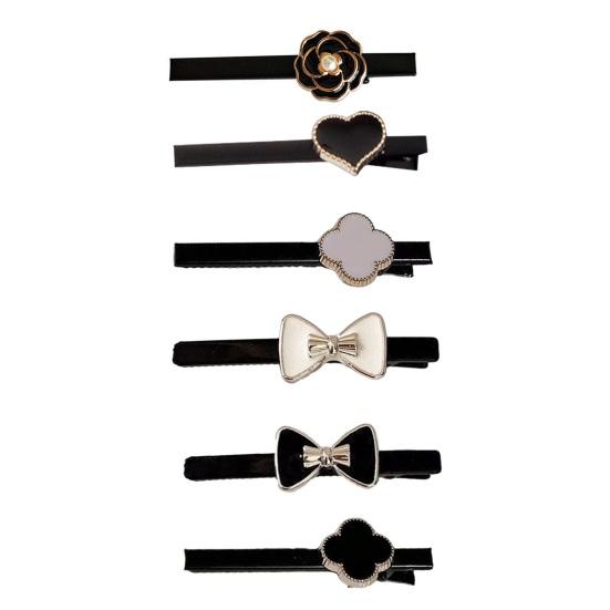 Velvet Texture Hair Clips Stable Spring Design Four-Leaf Clover Styles Hair Pins
