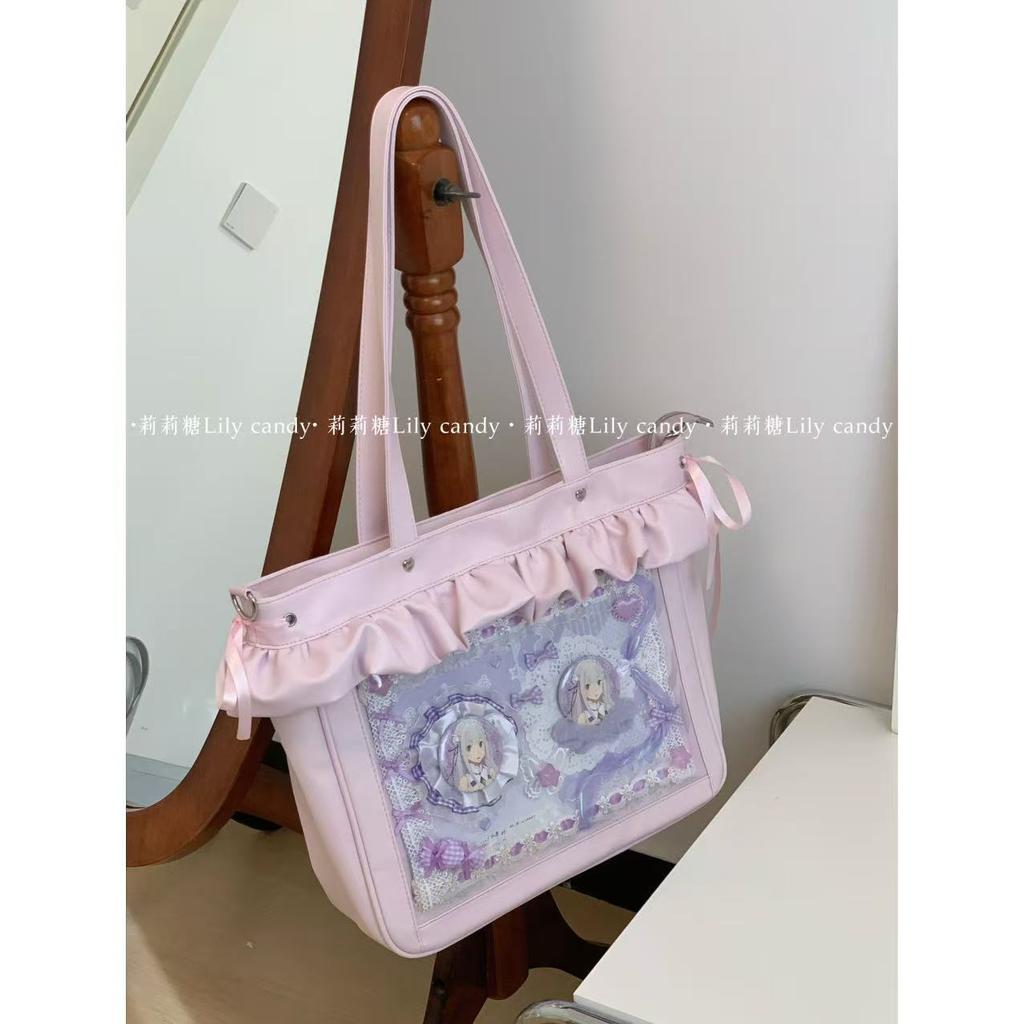 Ruffles High Capacity Bags for Woman Original Sac Femme Crossbady Shoulder Bag Sweet Bolsos mujer Transparent Bolsas Bolsa