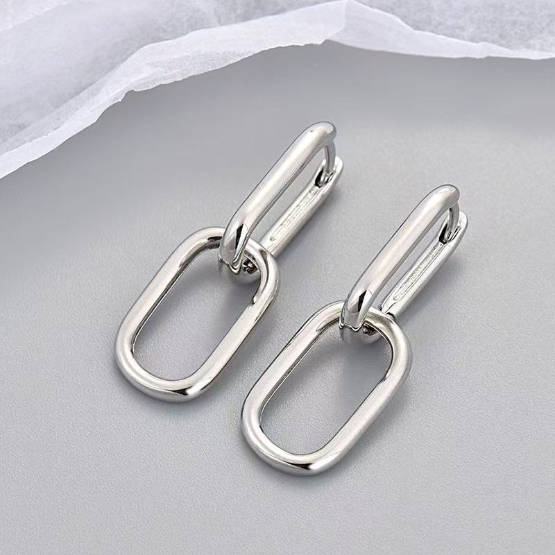 New 925 Sterling Silver Simple Style Earrings Personality Charm Women Earrings Birthday Gift for Friends Exquisite Jewelry