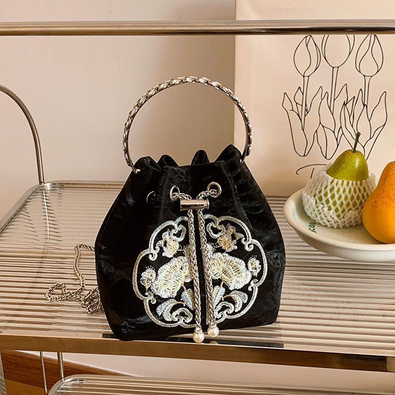 

Bag Women s Hand Carrying New Chinese Style National Style Easiest for Match Embroider Black