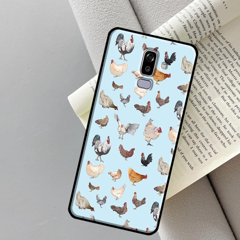 

Chicken Hen Rooster Phone Case For Samsung Galaxy J7 J5 J3 2017 A3 A5 J1 2016 J4 J6 A6 A8 Plus J8 A9 2018 Case A9 2018