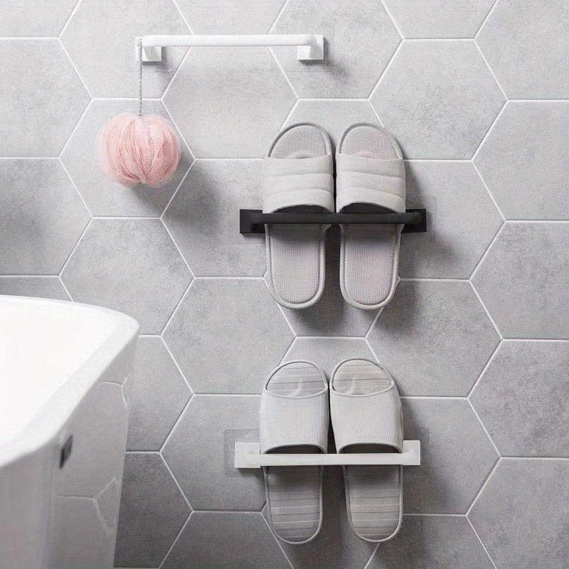 1pcs Simple Towel Bar, Towel Rack For Bathroom, Wall Mounted Towel Holder, Multifunctional Plastic Towel Rack, Bathroom Accessories