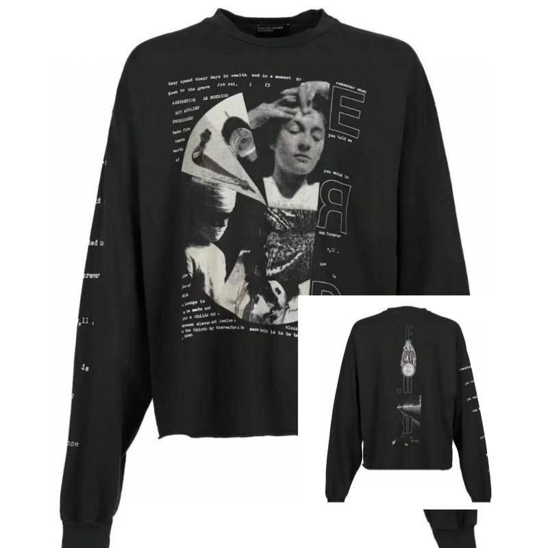 Unisex Oversized Hoodie With Distressed Washed Print Streetwear Cotton Sweatshirt Fall