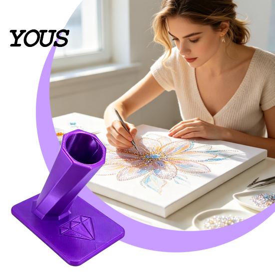 Desktop Art Supplies Holder Diamond Painting Pen Holder, 3D Printed Stand, Portable Stand Organizer for Drill Pens, Dotting Tools, Crafting Storage