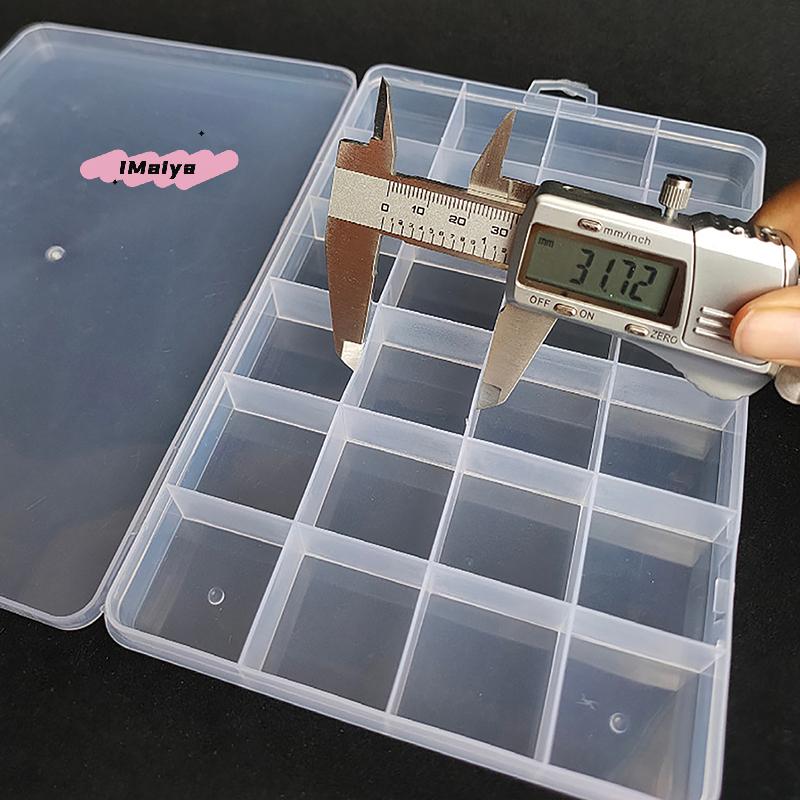M-24 Fächer Transparente Kunststoff-Organizerbox Schmuckperlen Aufbewahrungsbehälter DIY Basteln Ohrringperlen Schmuck Rechteckige Box Hülle