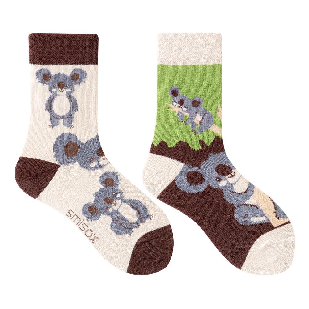 Children's Asymmetrical Cartoon Mid-Calf Socks - Colorful Parent-Child Style, Trendy Fashion for Kids