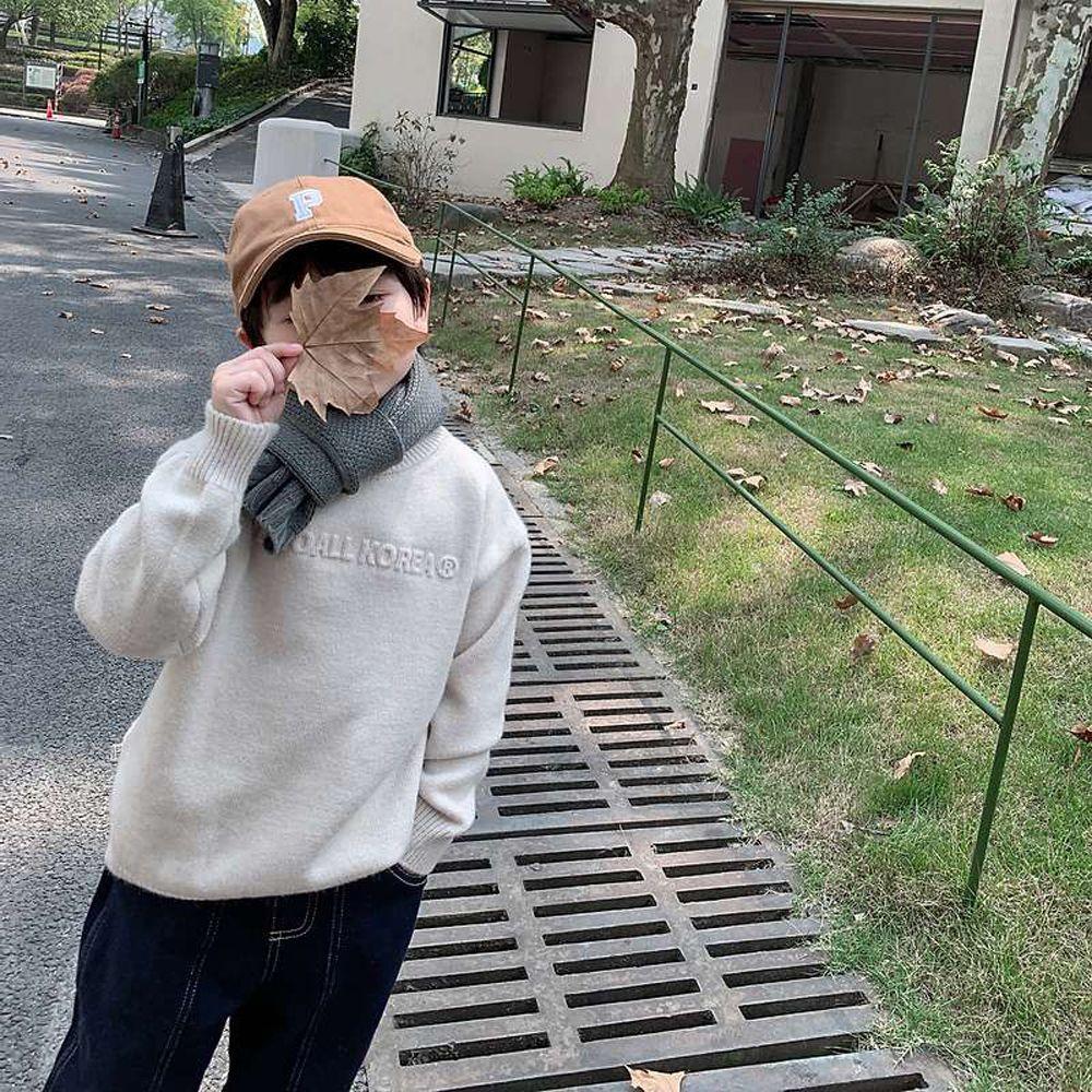 Warm Solid Color Winter Ins Style Knitted Shawl Muffler Korean Style Wrap Children's Scarf