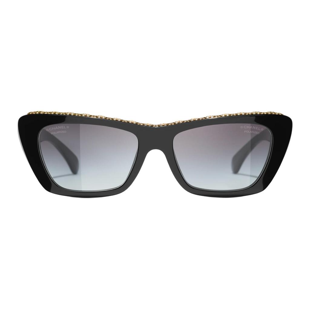 Chanel Decorative Leg Acetate Butterfly Sunglasses Unisex Sunglasses Black CH5540A-C622S8