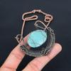 Blauer Australischer Opal Edelstein Handgemachte Kupferdraht Wickelschmuck Designer Halskette für Sie
