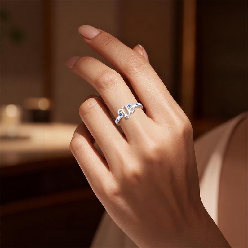 New 925 Silver Twelve Constellation Series Zircon Ring For Women Fit Wedding Party Jewelry Gifts