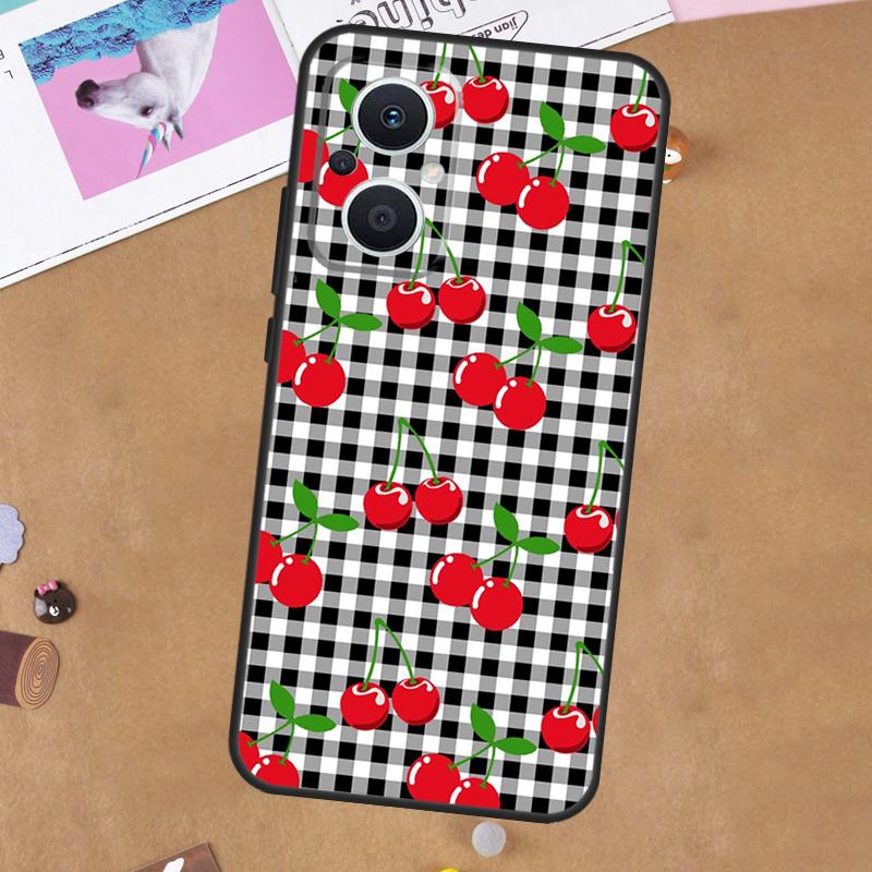 Cherry Pattern For OPPO Reno 13 12 11 10 14 Pro 8T 11F 12F 13F 14F 7 8 Lite OPPO Find X9 X8 X6 X5 Pro Case