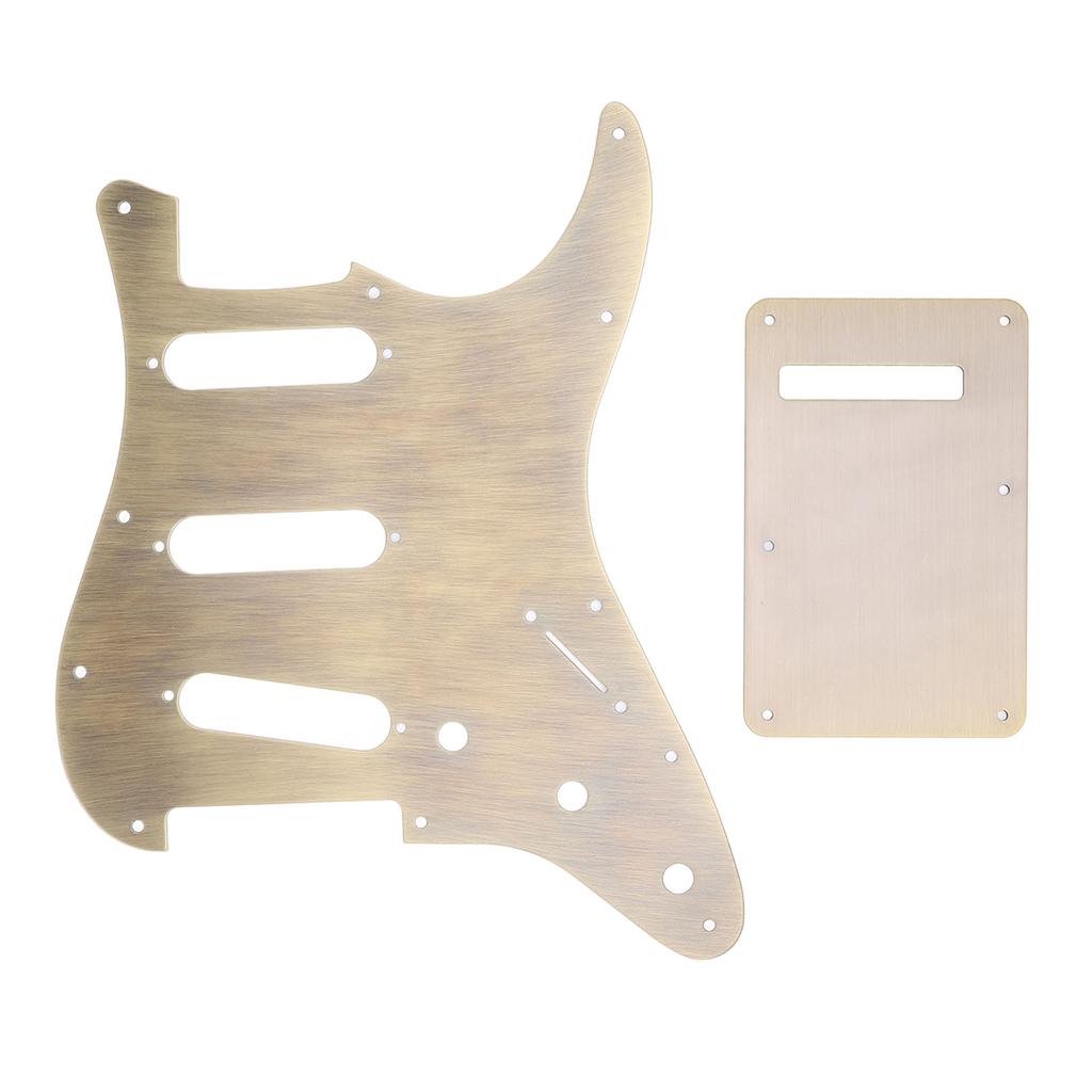 Electric Guitar Pickguard and Backplate Bronze Color Metal SSS Pick Guard Back Plate Set for 3 Single Coil Pickup