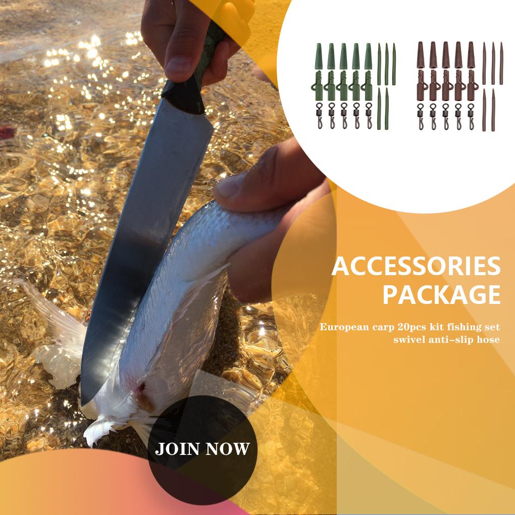 20pcs Carp Fish Accessories Leads Clip Professional Wear-resistant Quick Change Swivel Tail Rubber Reusable Fishing Tackle