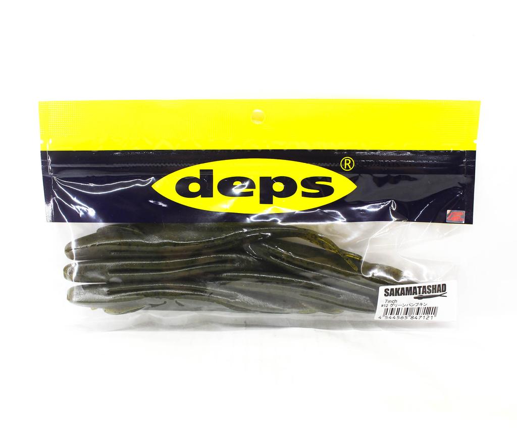 Deps Soft Lure Sakamata Shad 7 Inch 12 Green Pumpkin (7121)
