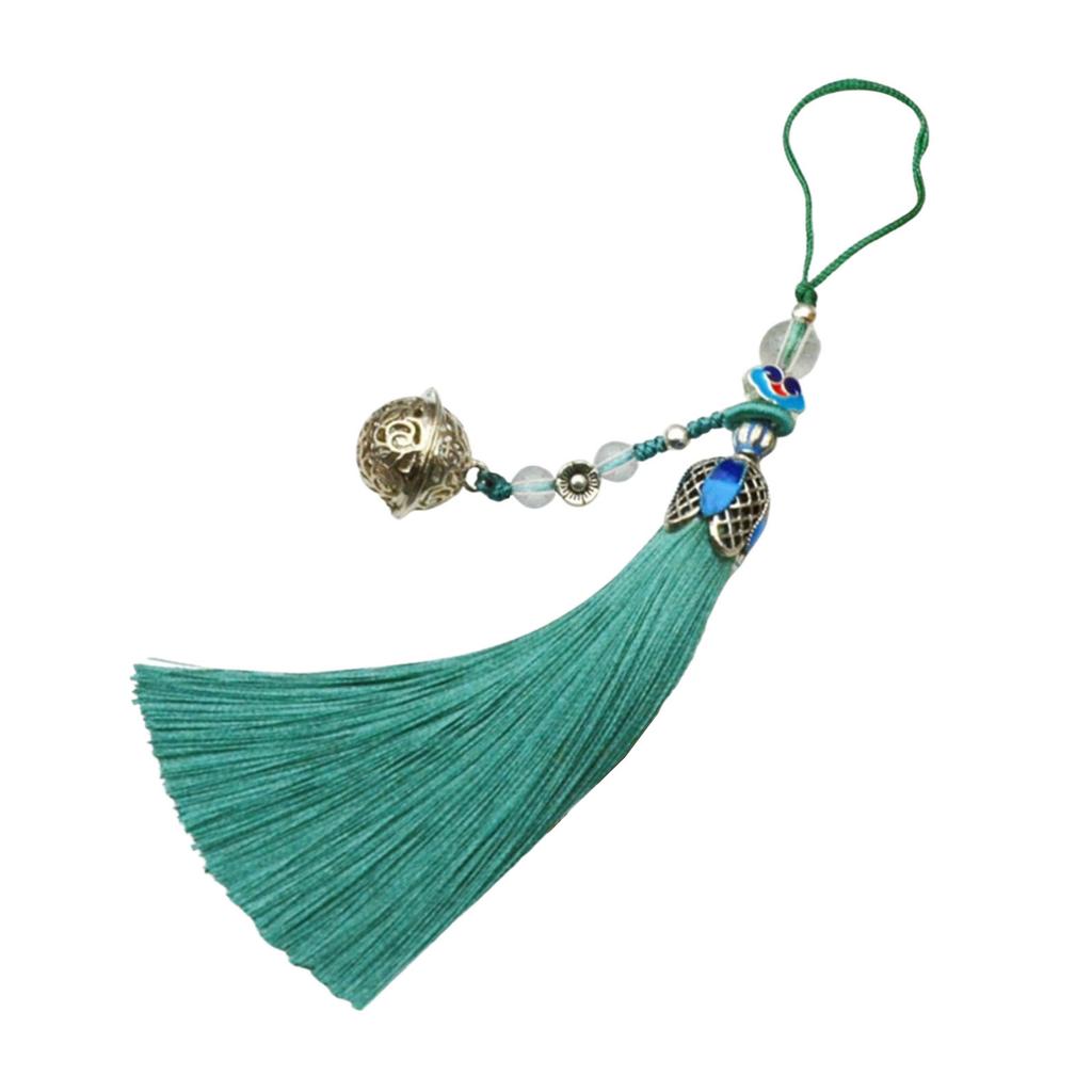 Exquisite Handmade Vintage Tassels Charm Bell Pendant Hanging Rope Ornament for Bags Or Keys Car Interior Decoration